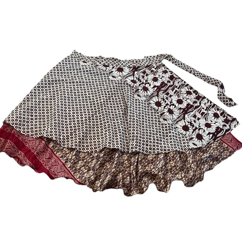 Multi Pattern Layer Wrap Skirt One Size Fits All - image 4